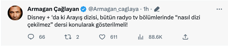 armagan caglayan dan arayis dizisi tepkisi 